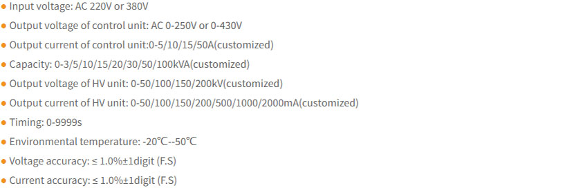 Hipot Tes Set With Automatic Control application